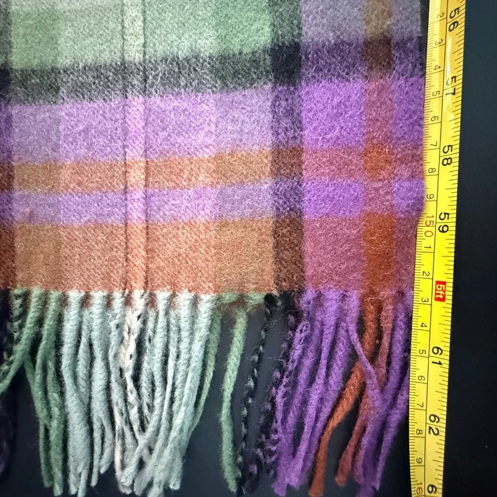 The Royal Mile Collection 100% Cashmere Scarf House of Edinburgh Plaid Purple